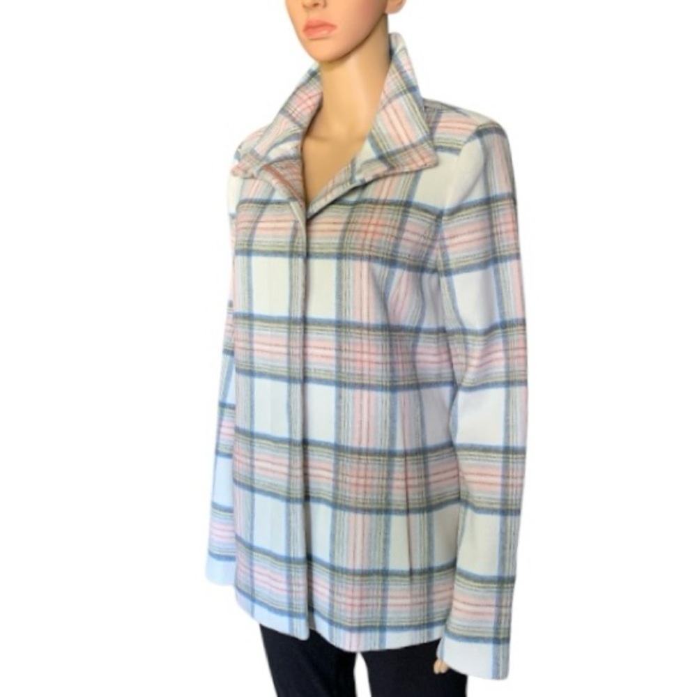 LANDSEND Women’s Tall Stand Collar Plaid Jacket - Picture 3 of 16